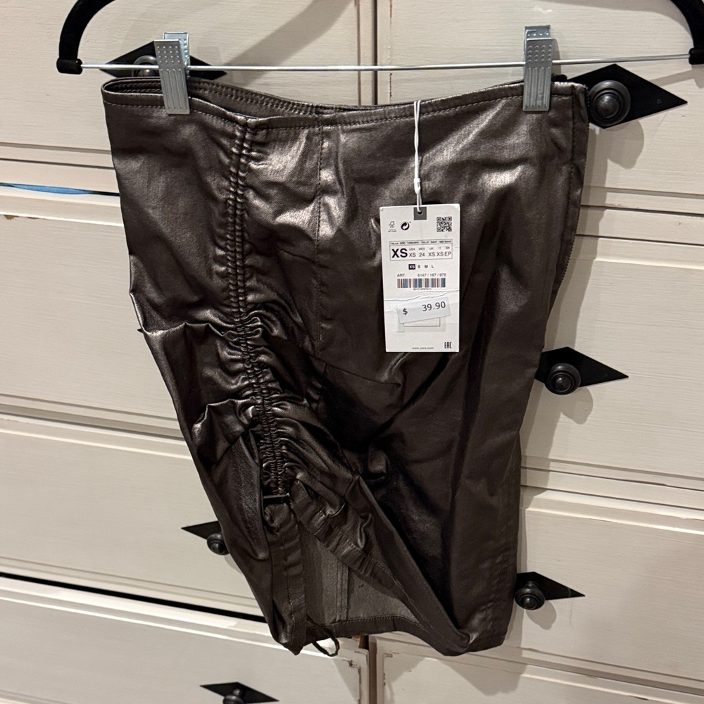 Zara Metallic Mini Skirt